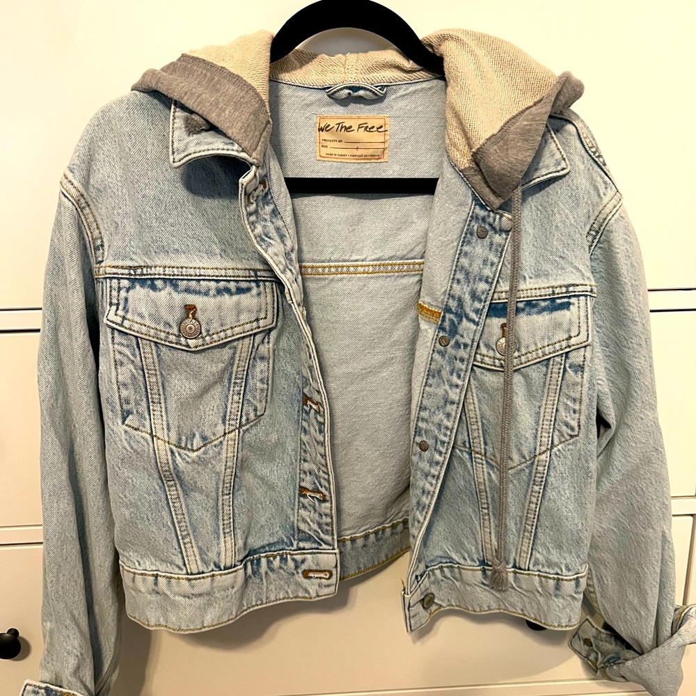 Free People denim hooded jacket